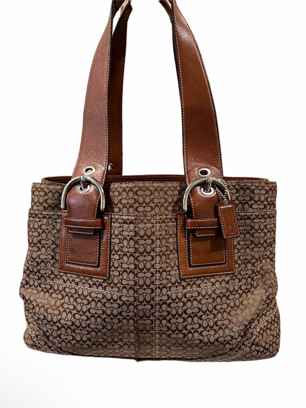 Coach Soho Limited Edition Brown Signature C Canvas Shoulder Bag w/Leather Trim